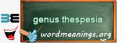 WordMeaning blackboard for genus thespesia